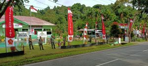 Pemasangan Bendera Merah Putih Dan Umbul-Umbul di Jajaran Kodim 0115/Simuelue Dalam Rangka HUT TNI ke 75