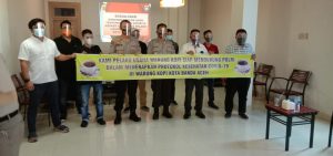 DIRBINMAS Polda Aceh Sosialisasi Protokol Kesehatan Covid-19 Untuk Pengusaha Warkop Di Banda Aceh