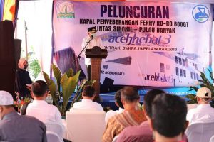Gubernur Aceh Hadir Luncurkan Kapal KMP Aceh Hebat 3 Rute Singkil-Pulau Banyak