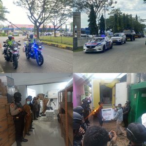 Personel DITLANTAS Polda Aceh Kawal Pendistribusian Vaksin COVID-19