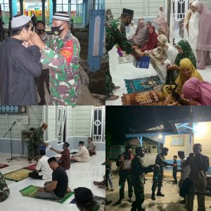 Koramil Jajaran Kodim 0115/Simeulue Melaksanakan Kegiatan Serbuan Masker dan Pendisiplinan Prokes