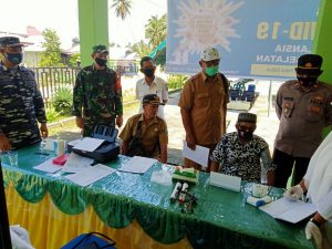 Batituud Koramil 03/Teupah Selatan Bersama Unsur Muspika, Tinjau Pelaksanaan Vaksin Covid 19