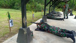 Kodim 0115/Simeulue Gelar Latihan Menembak Senjata Ringan di Lapangan Tembak Wirasaka Makodim