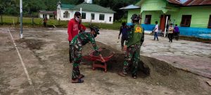 Wujudkan Kemanunggalan, TNI Bersama Masyarakat dan Satgas TMMD ke 111 Gelar Kegiatan Karya Bakti